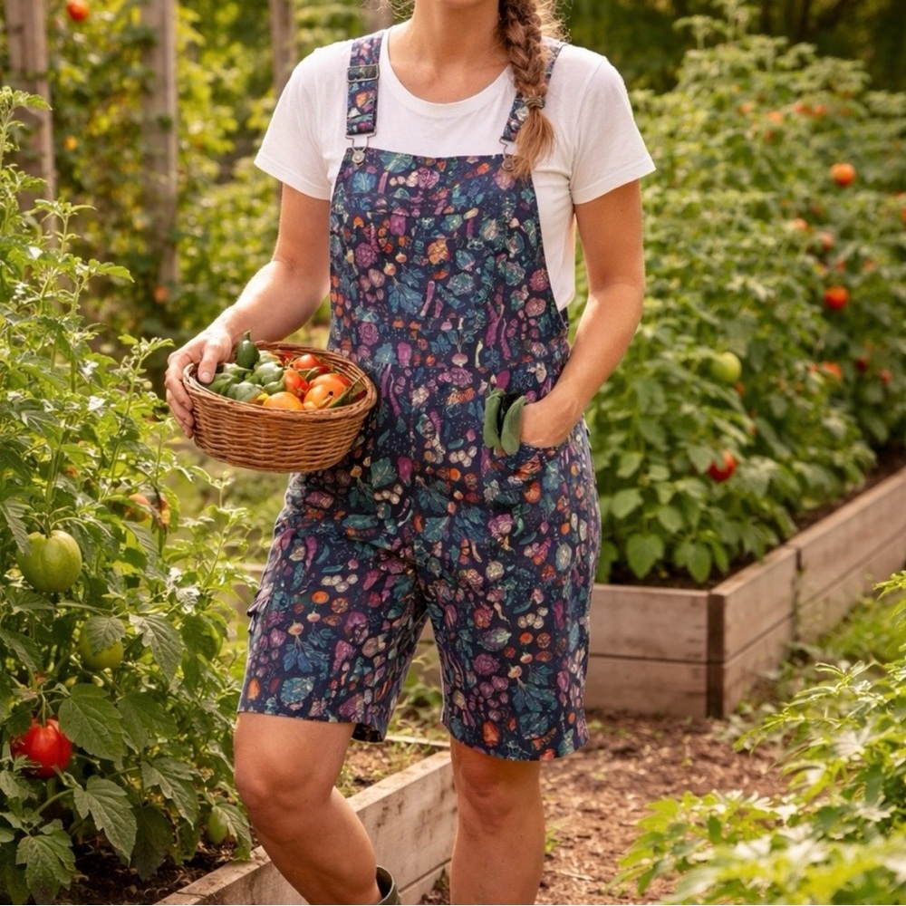 Duluth Trading Co Limited Edition RARE Like New Vegetable Overall Shorts Size S